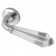 Fluted glass lever on rose - JH5312
