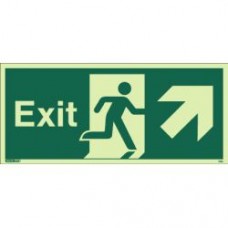 Fire Exit Man Arrow Up Right Sign